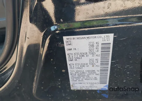 2015 Infiniti Qx60 from USA, damaged, VIN 5N1AL0MM7FC556043